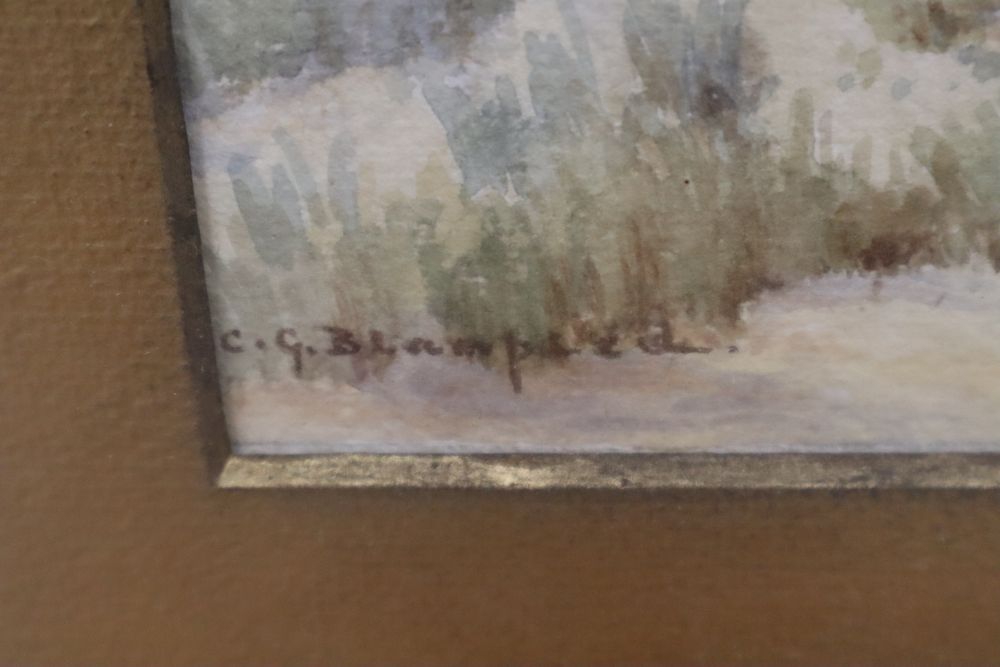 Clifford George Blampied (1875-1962), watercolour, St Ouens from the dunes, signed, 17.5 x 25cm